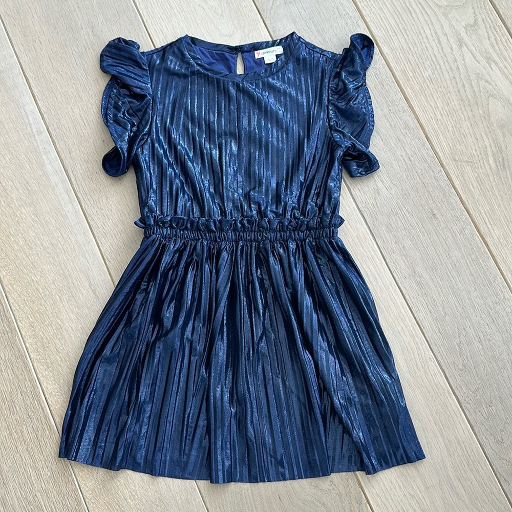 Girls Navy Shimmer Crewcuts Party Dress Size 5